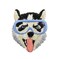 Siberian Husky, Scientist, Puppy Dog, Wearing Goggles, Embroidered, Iron on Patch